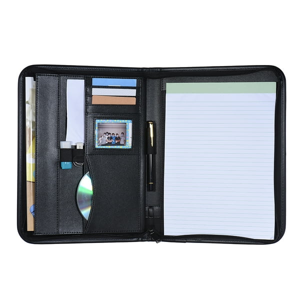 Multifuncional profesional de la cartera de negocios carpeta padfolio documento organizador de casos Tomshoo portafolio