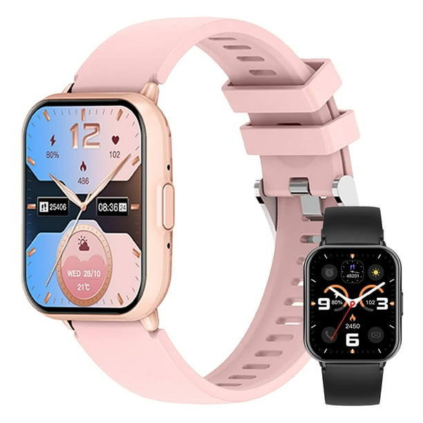 Weeiluoq Reloj Inteligente Mujer,Relojes smartwatch Deportivos,120+ Modos Deportivos,con Monitor De Frecuencia Cardíaca,GPS,Touch Screen, Bluetooth, Compatible con Android & iOS (Rosa)