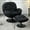 Black, variant on OTHNIEL Velvet Swivel Accent Chair with Ottoman Round Reading Chair with Foot Stool Set Deep Green