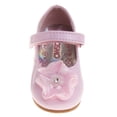 thumbnail image 4 of Josmo Infant Girls Hook and Loop Faux Leather Flat Heel Dress Shoes with Flower Ornament, Pink Patent, Size: 3, 4 of 8