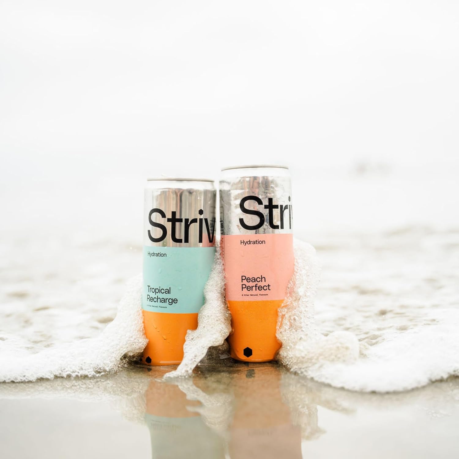 Strive Soda Tropical Recharge - Sparkling Hydration Soda with Electrolytes & Organic Honey - Passionfruit Coconut Naturally Sweetened Drink - No Artificial Sweeteners or Preservatives - 12 Pack Cans