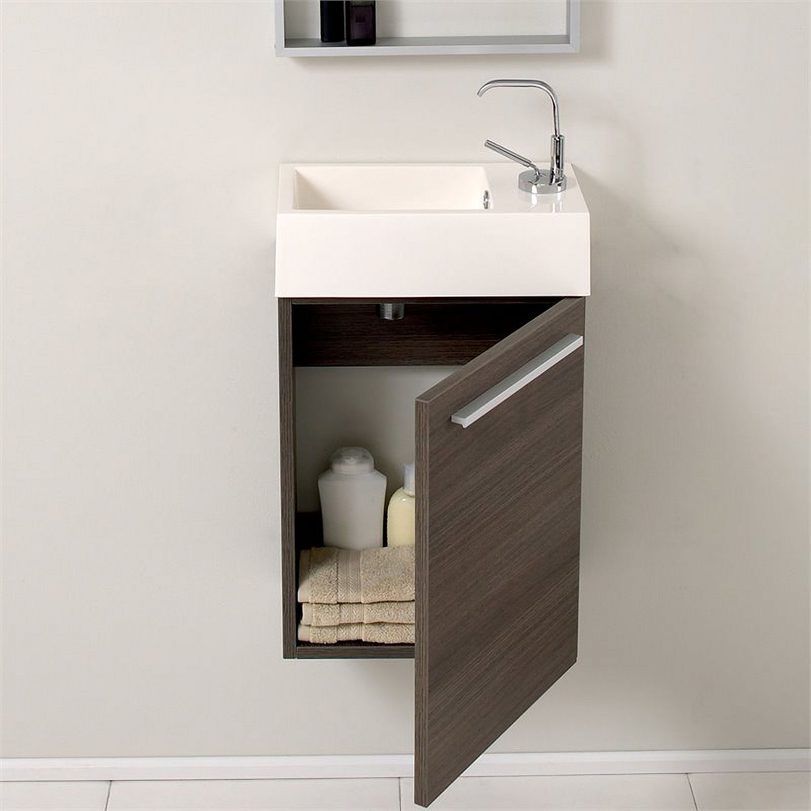 Pulito Small Modern Bathroom Vanity with Tall Mirror - image 4 of 7