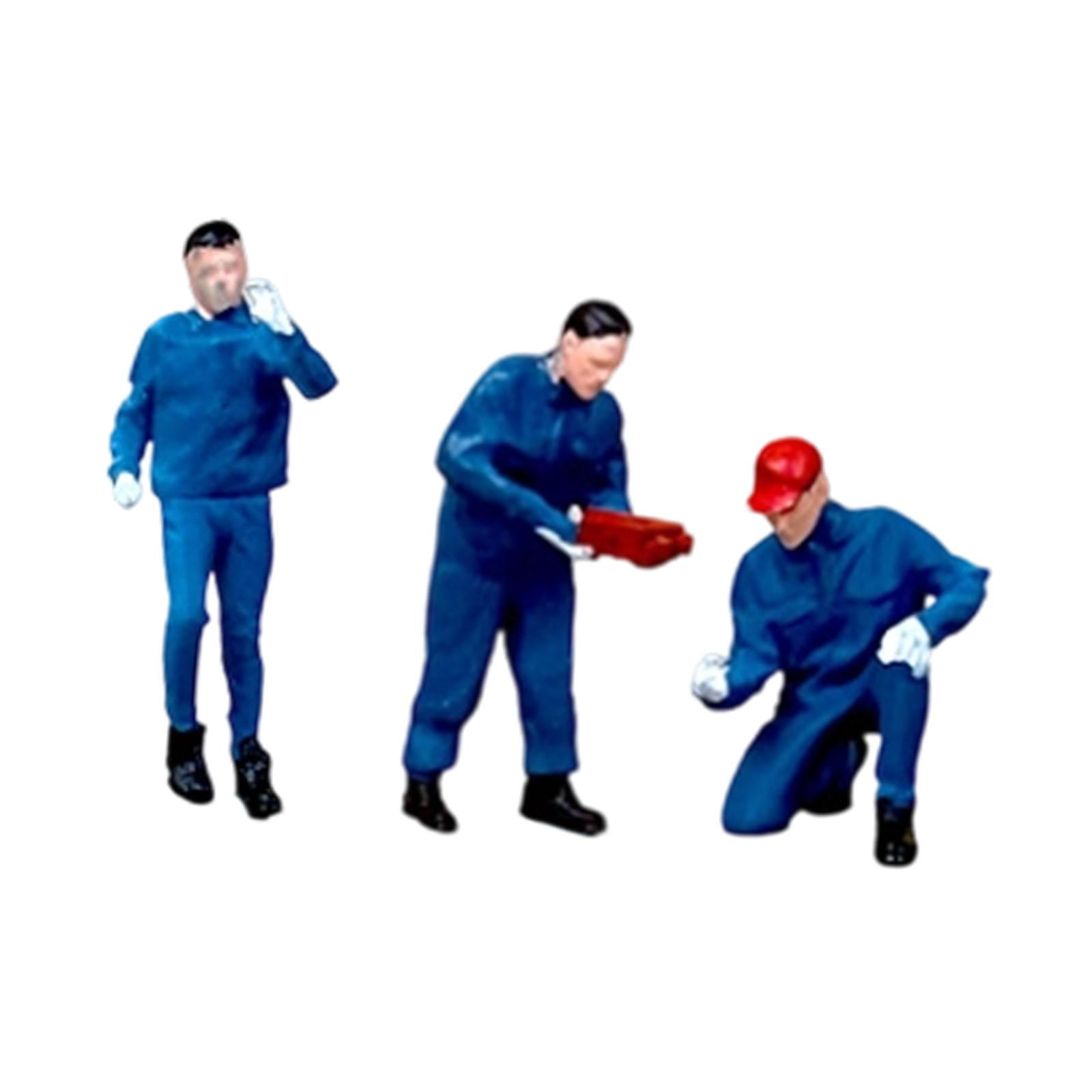 3 Pieces People Figures Miniature Model Resin Material for DIY Scene Decor Model Enthusiasts Layout