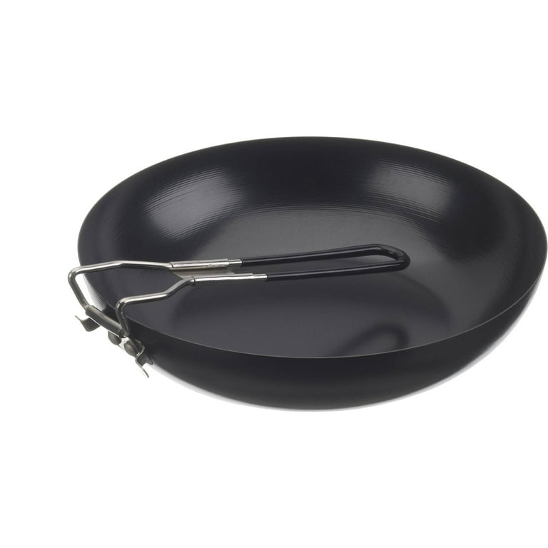 19cm Round Foldable Handle Camping Hiking Picnic Cookware Non-Stick Frying  Pan Camping Frypan Titanium Fry