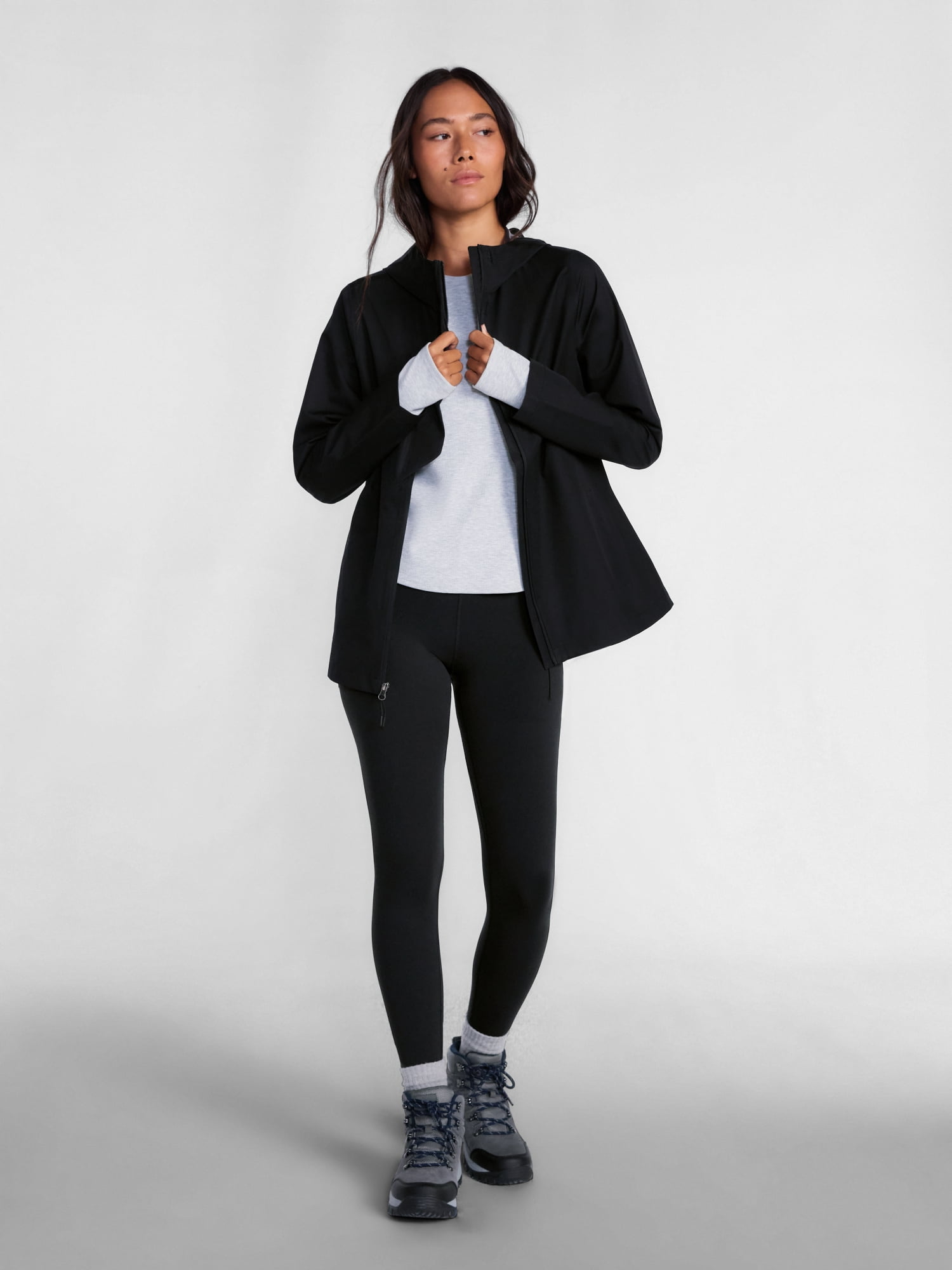 Ozark Trail Women's and Women's Plus Asymmetrical Zip Rain Jacket, Sizes XS-3X