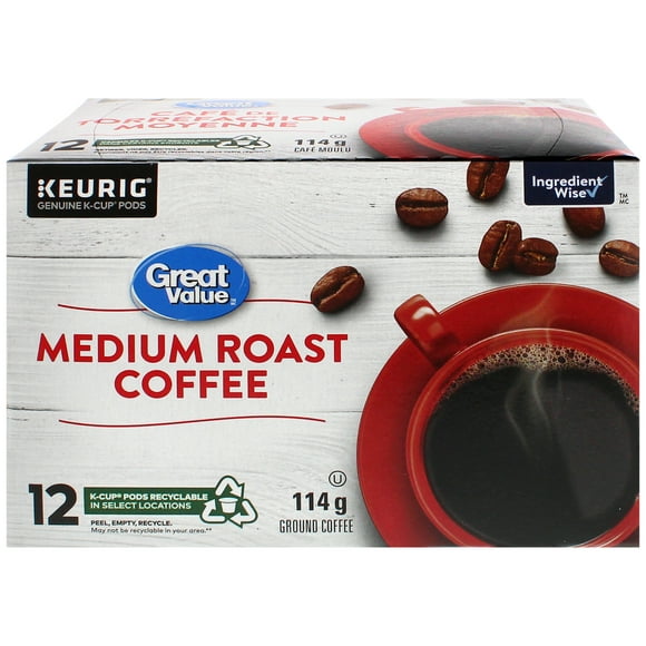 Great Value Medium Roast Coffee, 12 x 114 g