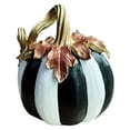 thumbnail image 3 of CoreLiving Black and White Pumpkin Decor Striped Decorative Pumpkin Table Centerpiece for Fall Decorations for Home and Halloween Indoor Decor, 3 of 10