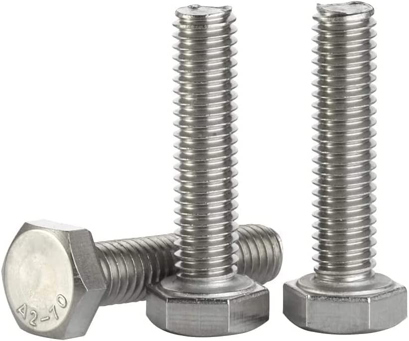 1/4-20 x 1-1/2 (3/8 to 4 Available) Hex Head Screw Bolt, Fully Threaded, Stainless  Steel 18-8, Plain Finish, Quantity 20 Bright 