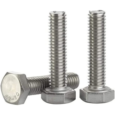 

1/4-20 x 5/8 (3/8 to 4 Available) Hex Head Screw Bolt Fully Threaded Stainless Steel 18-8 Plain Finish Quantity 50 Bright