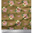 thumbnail image 1 of Soimoi Polyester Crepe Fabric Leaves & Wild Flower Floral Print Fabric by Yard 42 Inch Wide, 1 of 3