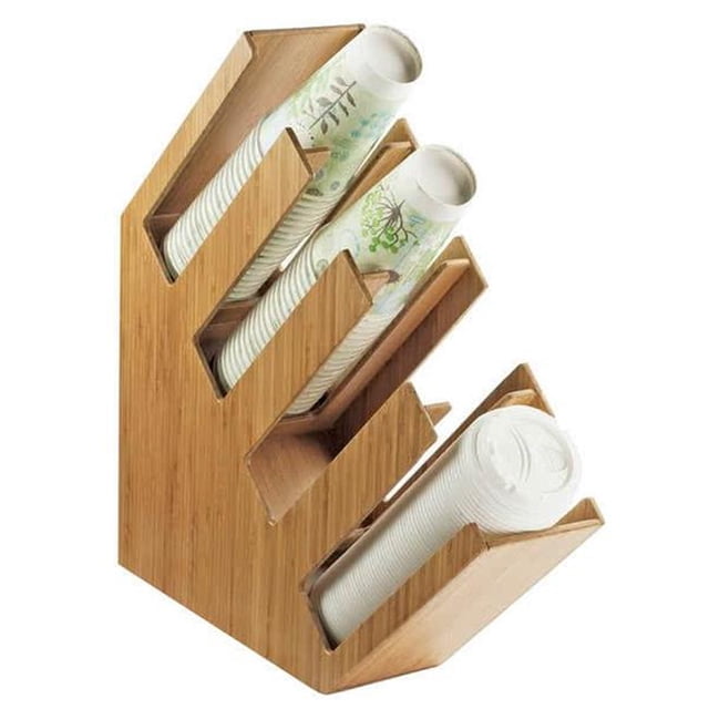 Cal Mil 2048-4-60 4 Section Bamboo Slanted Cup Lid - Beige