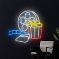 thumbnail image 3 of Handmadetneonsign Movie Theater Led Light, Movie Time Neon Light, Cinema Neon Sign, Popcorn, 3 of 5