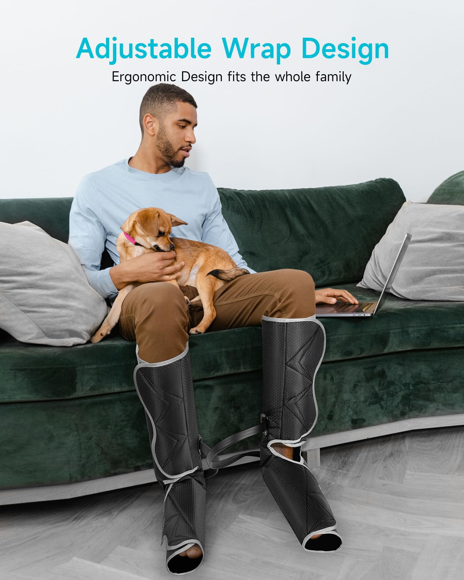ALLJOY Leg Compression Boots Massager for Circulation and Pain Relief, Leg Air Compression Foot and Calf Massager with Heat
