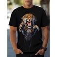thumbnail image 4 of Camiseta con estampado gráfico de tigre colorido para hombre de talla grande para verano, camisetas casuales de manga corta a la moda para hombres grandes y altos, 4 of 4