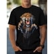 thumbnail image 5 of Camiseta con estampado gráfico de tigre colorido para hombre de talla grande para verano, camisetas casuales de manga corta a la moda para hombres grandes y altos, 5 of 5