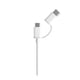 thumbnail image 3 of Cable Xiaomi 2 en 1 USB Micro USB a Tipo C 100 cm Blanco, 3 of 4