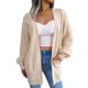 thumbnail image 1 of Suéter de manga larga para mujer Cardigan Manga larga Cable frontal abierto Twist Knit Outwear, 1 of 7
