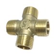 thumbnail image 3 of Adaptador de Rosca / Conector de 1 Pieza de Latón Instalación de Tuberías 4 Vatios DN15M shamjiam Adaptador de rosca de 4 vías, 3 of 8