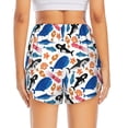 thumbnail image 4 of Uemuo Cute Sea Animals Pattern Women's Athletic Shorts High Waisted Running Shorts with Liner Pockets Gym Elastic Workout Shorts-XX-Large, 4 of 9