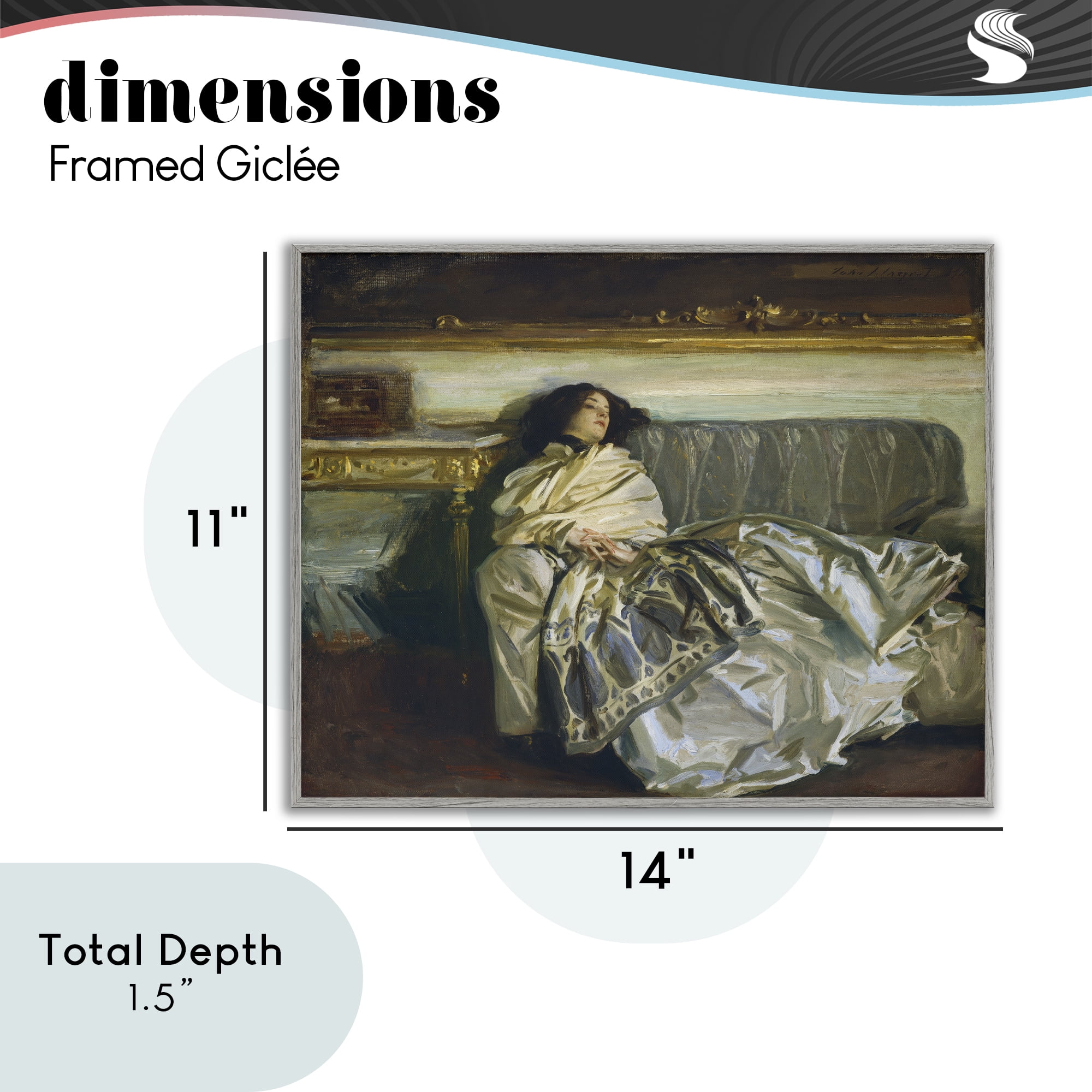 Stupell Industries Restful Woman Classic Gray Framed Giclee Art, design by Lil' Rue