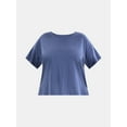 thumbnail image 3 of Terra & Sky Women's Plus Short Sleeve Boxy Tee, Sizes 0X-5X, 3 of 5