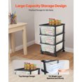 thumbnail image 2 of VEVOR Plastic Storage Drawers Cart 3 Drawers Rolling Storage Organizer w/ Wheels, 2 of 9