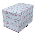 thumbnail image 1 of Blue and Pink Dog Crate Cover, Floral Pattern with Eucalyptus Leaves Blossom Silhouette Style, Easy to Use Pet Kennel Cover Small Dogs Puppies Kittens, 7 Sizes, Pale Blue Pink, by Ambesonne, 1 of 6