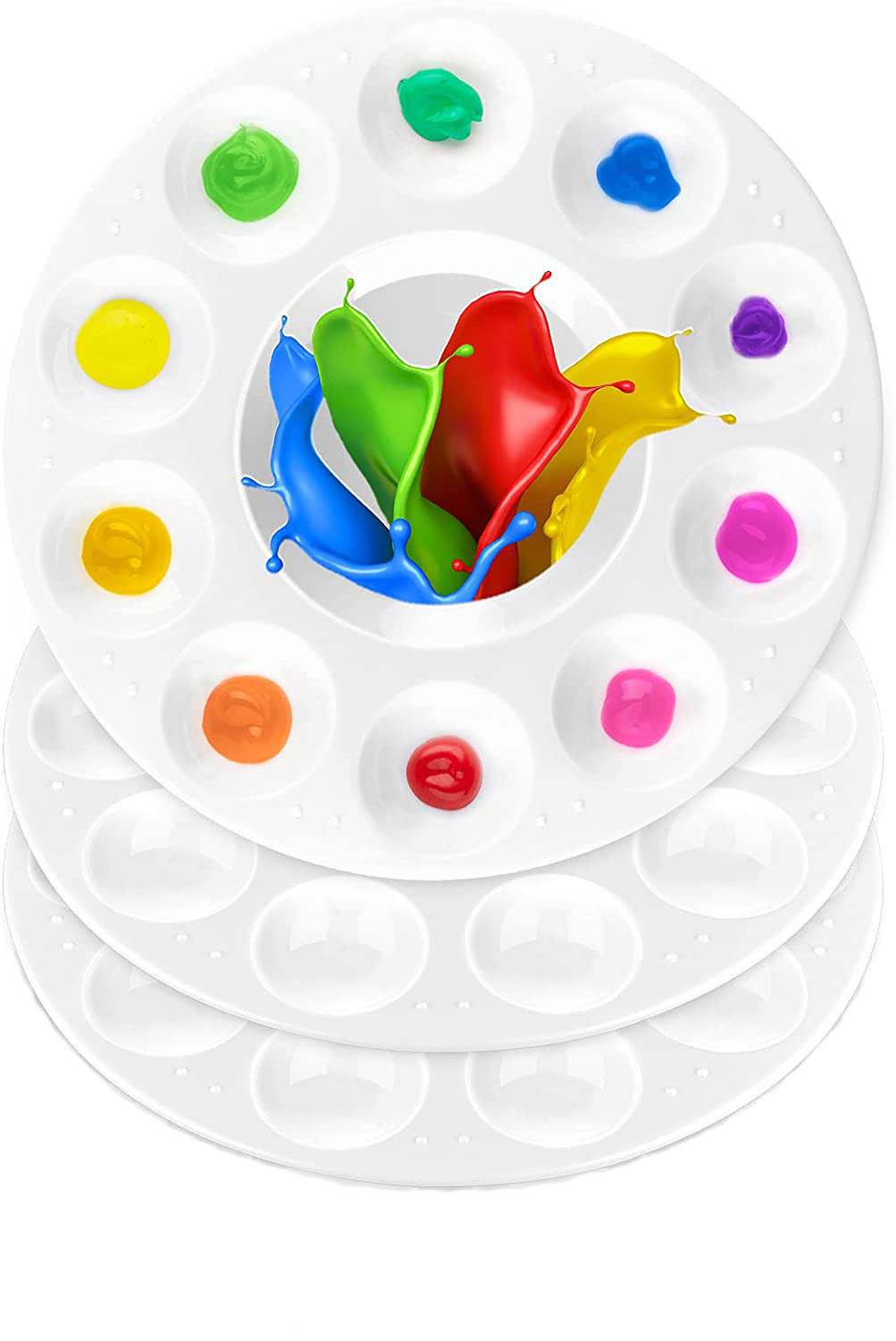 Paint Tray Palettes, 3 Pcs Paint Trays for Kids Paint Pallets, Plastic