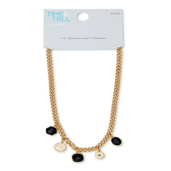 Time and Tru Short Beaded and Charm Necklace