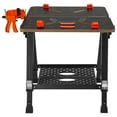 thumbnail image 1 of KFFKFF Multi-purpose Workstation, Transforms from Sawhorse to Workbench, Can Hold Up to 1000 lbs, Offers 7 Adjustable Heights, Constructed from Robust Steel, Space-Saving Foldable Design, 1 of 9