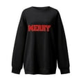 thumbnail image 4 of Merry Sweatshirt for Women Christmas Fleece Linend Sweaters Crew Neck Oversized Long Sleeve Pullover Tops, 4 of 4