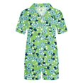 thumbnail image 5 of Njoeus Pajamas Set for Women Short Sleeve Sleepwear Notch Collar Button Down Soft Pjs Lounge Set, 5 of 5