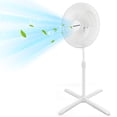 thumbnail image 1 of Aigostar Ventilador de Pedestal 16", Silencioso, 3 Aspas, 3 Velocidades, Oscilación de 90°, Altura Ajustable, Cabezal Inclinable, Color Blanco, Ideal para Dormitorio, Sala y Oficina, 1 of 8