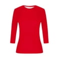 thumbnail image 7 of Dagugfen Sports Casual Tops for Women Fitness Stretchy Crew Neck Spandex Tops Daily Wear Base Layer Shirts, 7 of 7