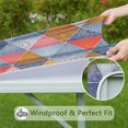 thumbnail image 6 of Decorative Floral Print Square Tablecloth with Elastic Border, 36x36 Inch Boho Design for Card Tables and Patio Dining Settings, 6 of 6