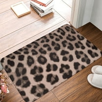 DouZhe Doormat Non-Slip Washable Floor Mat, Indoor Area Rug Leopard Print Cat Texture Pattern Carpet, 24x16 inches