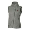 thumbnail image 2 of Women's Cutter & Buck Heather Gray Arkansas Razorbacks Mainsail Sweater-Knit Full-Zip Vest, 2 of 3