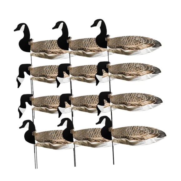 S SERENABLE 12 Pieces Goose Decoys Vivid Lightweight Premium Stackable Three Postures Sturdy black