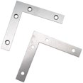 thumbnail image 1 of 3" x 1/2" Flat Corner Plates - Stainless Steel, 2 Pack, 1 of 2