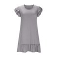 thumbnail image 6 of TMOYZQ Womens Summer Dresses 2025 Ruffle Short Sleeve Smocked V Neck Casual Loose A-Line Swing Mini Dress Sundress, 6 of 6