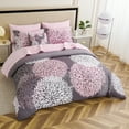 thumbnail image 4 of Koniroom 8-Piece Pink and Grey King Comforter Set - Reversible Floral Bed in a Bag with Sheets, Pillowcases, Shams, and Decorative Pillow Cover for Teen Girls and Women, 4 of 14