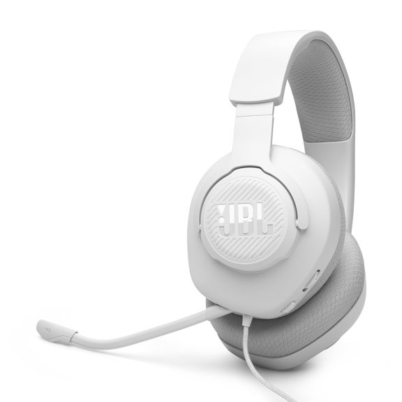 Auriculares JBL Quantum 100M2 con cable para juegos, micrófono desmontable, color blanco
