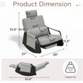 thumbnail image 2 of AECOJOY Rocking Recliner Chair with Retractable Footrest and Adjustable Backrest, Modern Fabric Glider Rocking Chair for Living Room or Bedroom, Grey, 2 of 8