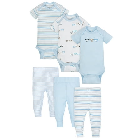 - Mix N Match Bodysuits & Pants Outfit Set, 6-piece (Baby Boys)