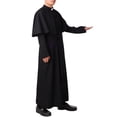 thumbnail image 2 of BLESSUME Men Black and white Soutane Cassock Adult Medieval Clergy Robe Cassock Cape, 2 of 6