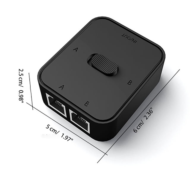 facefd Commutateur Réseau 2 Ports RJ45 Commutateur Réseau Métal RJ45 Longue Durée de Vie pour Commutation Intranet et Extranet