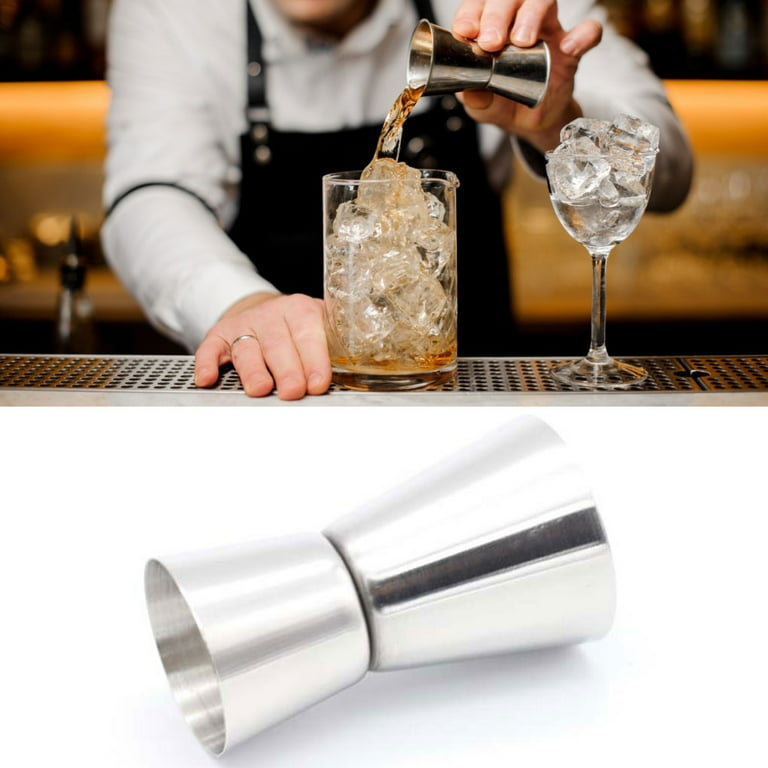 DESTYER Stainless Steel Wine Glass Cocktail for Whiskey Mixing Measuring  Cup 15ml / 30ml silver