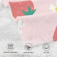 thumbnail image 4 of GZHJMY Strawberry White Flowers Cotton Towels Set 2 Pcs Absorbent Hand Towel Face Towels Kitchen Towels Bath Towels for Bathroom Laundry Room Kitchen 16 x 28 Inches, 4 of 7