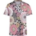Scattered Flowers Men's T Shirt Short Sleeve Casual PoloShirt Tee Shirts Top