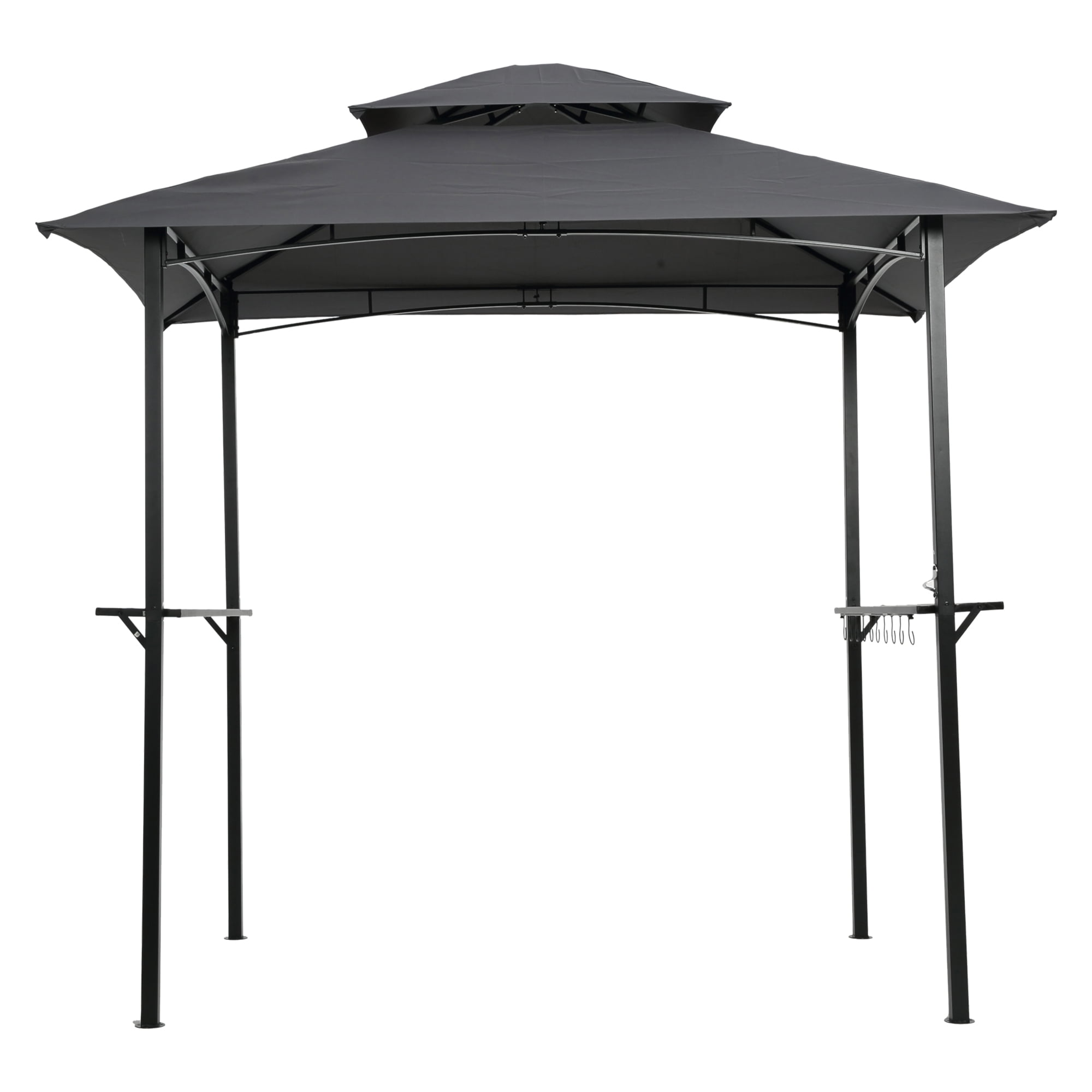 Faitaliicy 8x5Ft Grill Gazebo Replacement Canopy Roof Double Tiered BBQ Tent Cover Outdoor Grill Shelter Canopy Top With Rainproof Fabric For Backyard Park,Without Metal And Other Structures